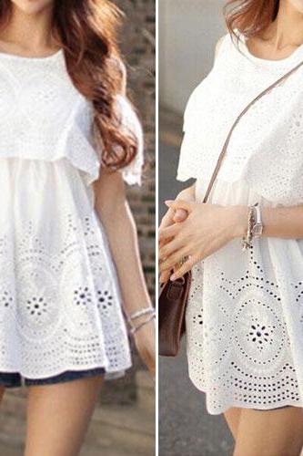 Fashion Hollow Out Crochet Off-Shoulder Tops