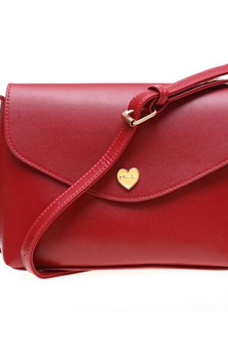 Envelope handbag heart button handbag red handbag woman handbag