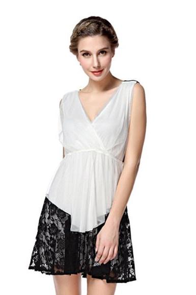 Women's V Neck Lace Dress