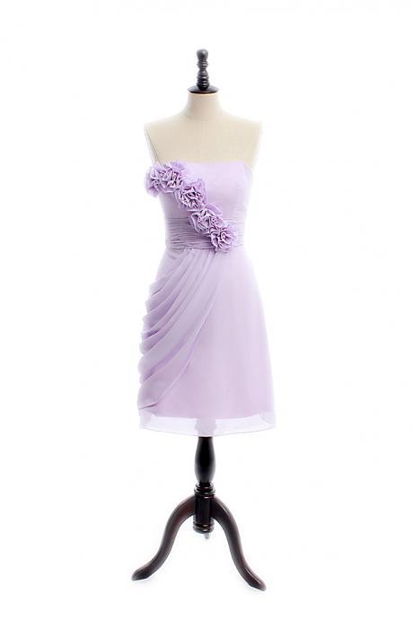 ELEGANT STRAPLESS CHIFFON BRIDESMAID WITH EMPIRE Chiffon Prom Dress/Bridesmaid Dress/Homecoming Dress/[Party Dress/Evening Dress