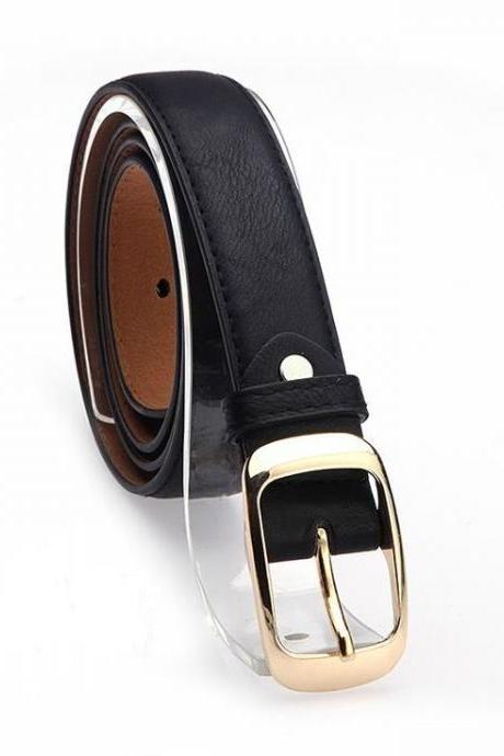 Classic Style Black Colored Woman Belt