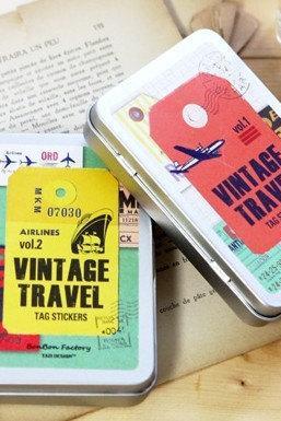 New Vintage Travel Sticker in iron case