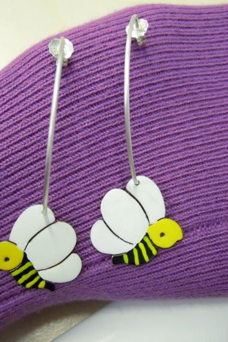 Bees Hoop Earrings