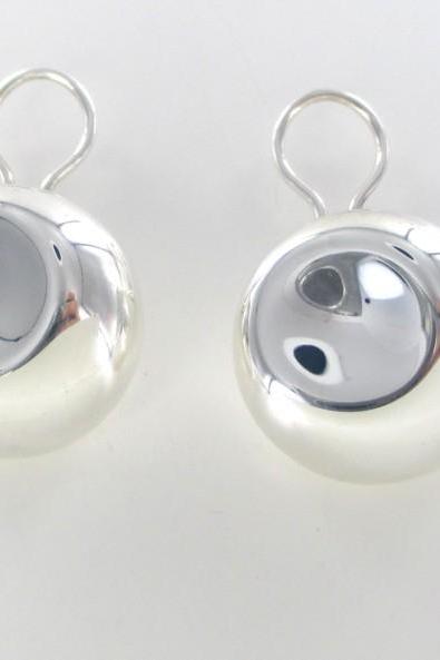 Elsa Perretti For Tiffany &amp;amp; Co Button Sterling Silver Earrings Spain 925 Jewelry