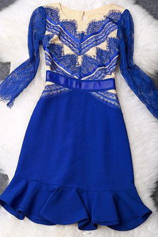 Slim Lace Fishtail Dress