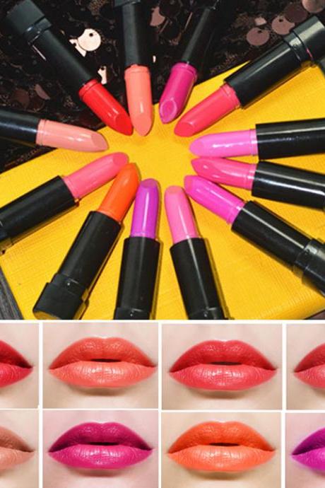 New Fashion Women Waterproof Makeup Lipstick Lip Gloss 12 Colors Lipstick