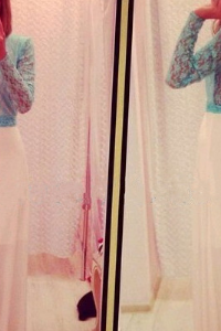 Slim Long-sleeved Lace Dress Vg10802mj