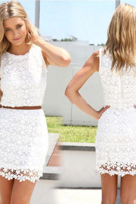 Sweety Womens Lace Slim Dresses Party Prom Ball Princess Embroidery Dress