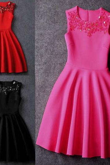 Round Neck Sleeveless Vest Dress WEU7