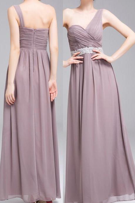 Sexy One-Shoulder Evening Dress Chiffon Evening Dress A-Line Evening Dress Long Prom Dress