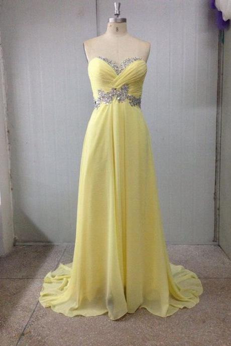 2015 2014 Sweetheart Sheath Floor Length Rhinestone Daffodils Zipper Prom Dress/party Dress/evening Dress /homecoming Dress/ball Gown