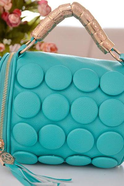 Turquoise Tassel design Handbag