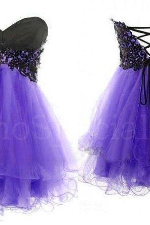  Lace Ball Gown Sweetheart Mini Prom Dress/Homecoming Dress/Graduation Dress/Formal Dress