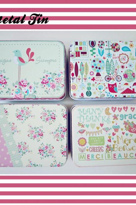 Cute Storage Box/ Tin Box/ Make Up Case/ Candy Box/ Case/ Wedding Gift