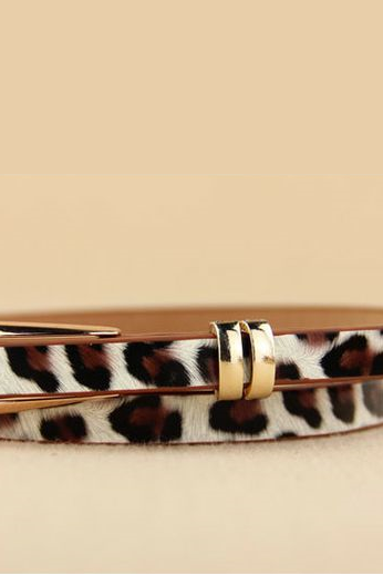 Friends And Family Gift Leopard Thin Leather Woman Belt