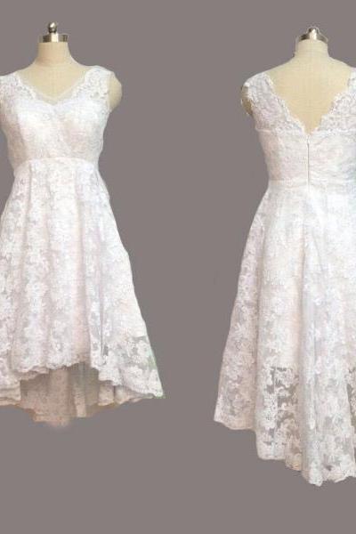 Pretty Lace Prom Dresses,homecoming Dresses,high Low Short Prom Dresses,beautiful Short Party Dresses For Teens, Wedding Dresses