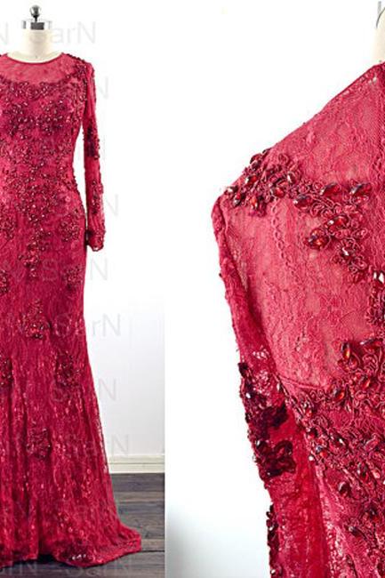Ed116 Lace Evening Dress Appliques Evening Dress Mermaid Evening Dress