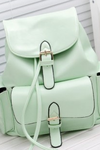 Casual College Style Mint Green Backpack