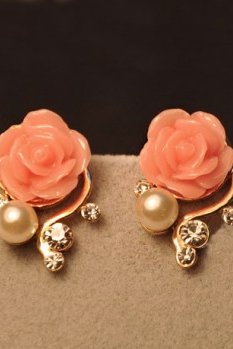 Fashion Rhinestone Bohemia Rose Earrings