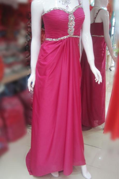 Pd146 A-Line Prom Dress Chiffon Prom Dress One-Shoulder Prom Dress