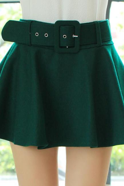 Pretty Green Woolen Stylish and Cute Mini Skirts, Lovely Skirts, Women Skirts, Skirts 2015