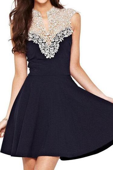 Elegant lace halter dress WE12715OP