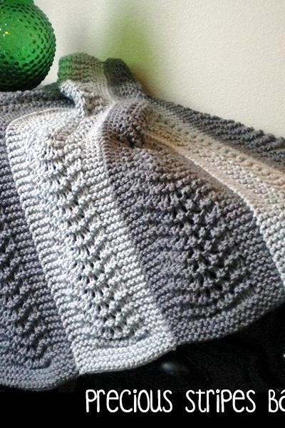 Precious Stripes Baby Blanket Knitting Pattern