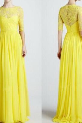 Sexy Yellow Lace Dress We13002op