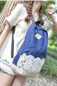 Fresh Simple Cute Lace Canvas Backpacks
