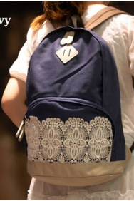 fashion Fresh Simple Cute Lace Canvas Backpacks