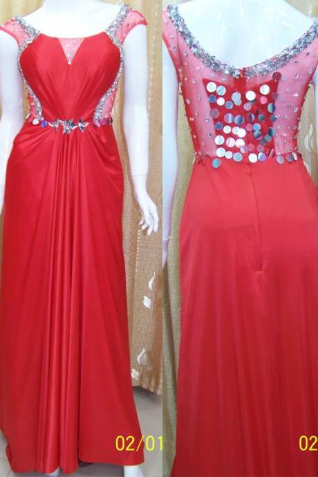 Pd191 Sequined Prom Dress,A-Line Prom Dress,Satin Prom Dress