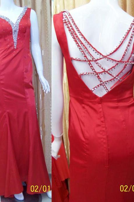 Ed197 Fashion Evening Dress,Mermaid Evening Dress,V-Neck Evening Dress,Backless Evening Dress