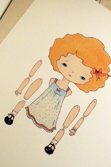 Tangerine - Articulated Paper Doll Print