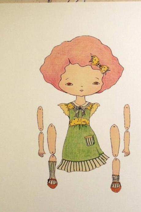 Raspberry - Articulated Paper Doll Print