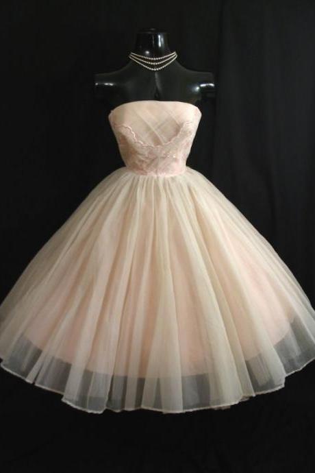 Pd207 Ball-Gown Prom Dress,Short Prom Dress,Strapless Prom Dress,Tulle Prom Dress