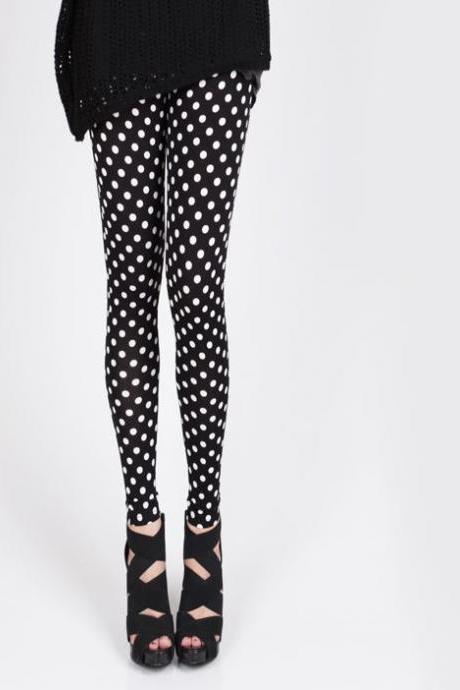 Black Polka dots Leggings 