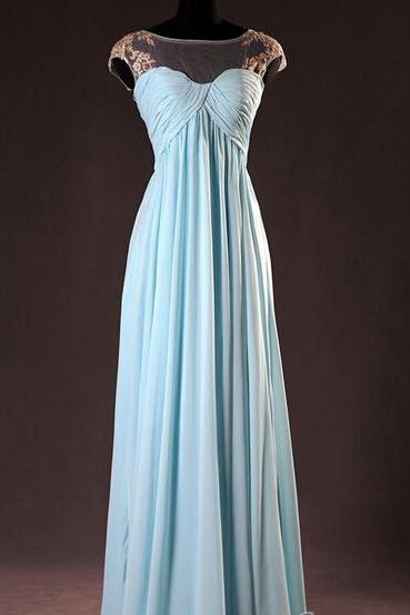 Handmade Light Blue Elegant Light Blue Long Prom Dresses 2015, Prom Gown, Formal Dresses, Occasion Dresses