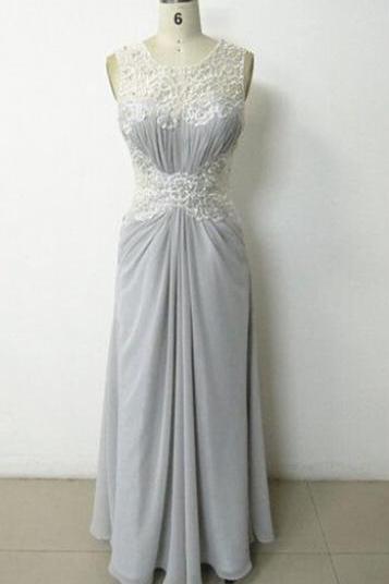 Handmade Grey Long Prom Dresses 2015, Gray Bridesmaid Dresses, Bridesmaid Dresses, Formal Dresses