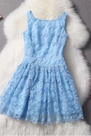 Fashion Sexy Slim Lace Embroidered Dress