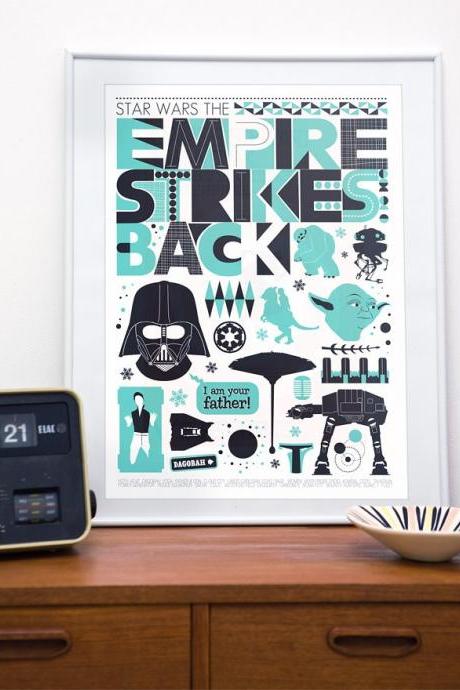 Star Wars - Empire strikes back poster, movie poster, nursery art A3