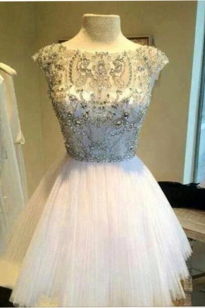 Pd260 Short Prom Dress,Tulle Prom Dress,Crystal Prom Dress,Charming Prom Dress