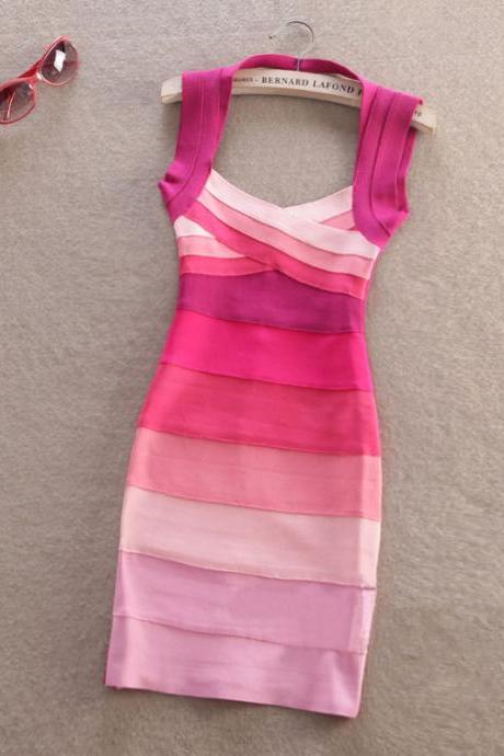 Slim Striped Dress Fashion Sexy Dress for girl