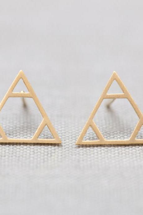 Legend Of Zelda Triforce Triangle Studs Earrings Silver/gold