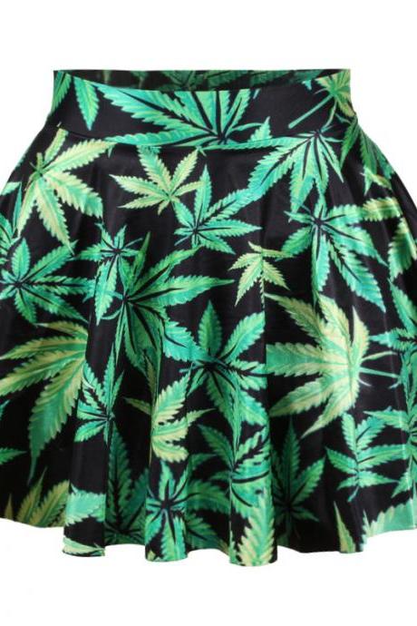 Sexy Maple Leaf Printed Skirt