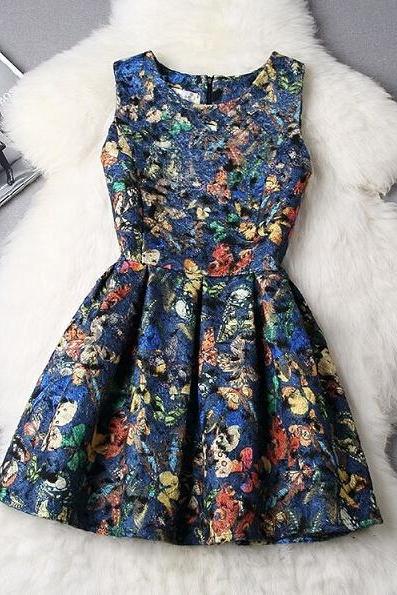 Women Embroidered Jacquard Sleeveless Dress Vc30509mn