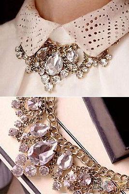 Fashion pentand Crystal Bib Statement charm chunky colorful collar Necklace 934