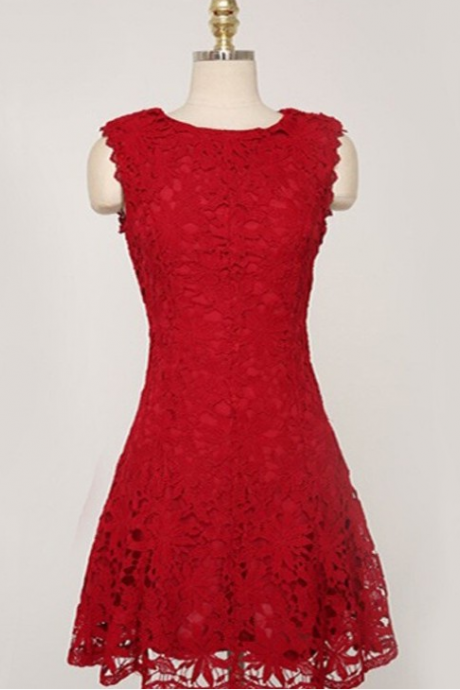 Slim sleeveless embroidered lace fishtail dress #WE30905PO