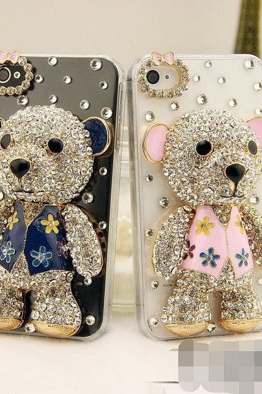 Bling Bear Crystal Case iPhone 6 plus case,iphone 5/5s/5c/4s/4 ,Samsung Galaxy S3/S4/S5 cover,Samsung Note 1/2/3/4,Mega 5.8/6.3,Htc One