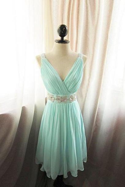 Short Seafoam Blue Prom Dress/homecoming Dress/bridesmaid Dress/wedding Party Dress/mini Dress