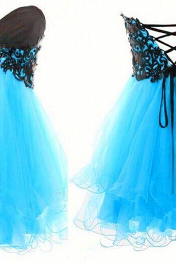 Cute Short Strapless Lace Chiffon Dress